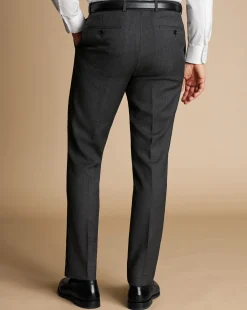 Suit Pants<Charles Tyrwhitt Natural Stretch Birdseye Suit Pants - Grey