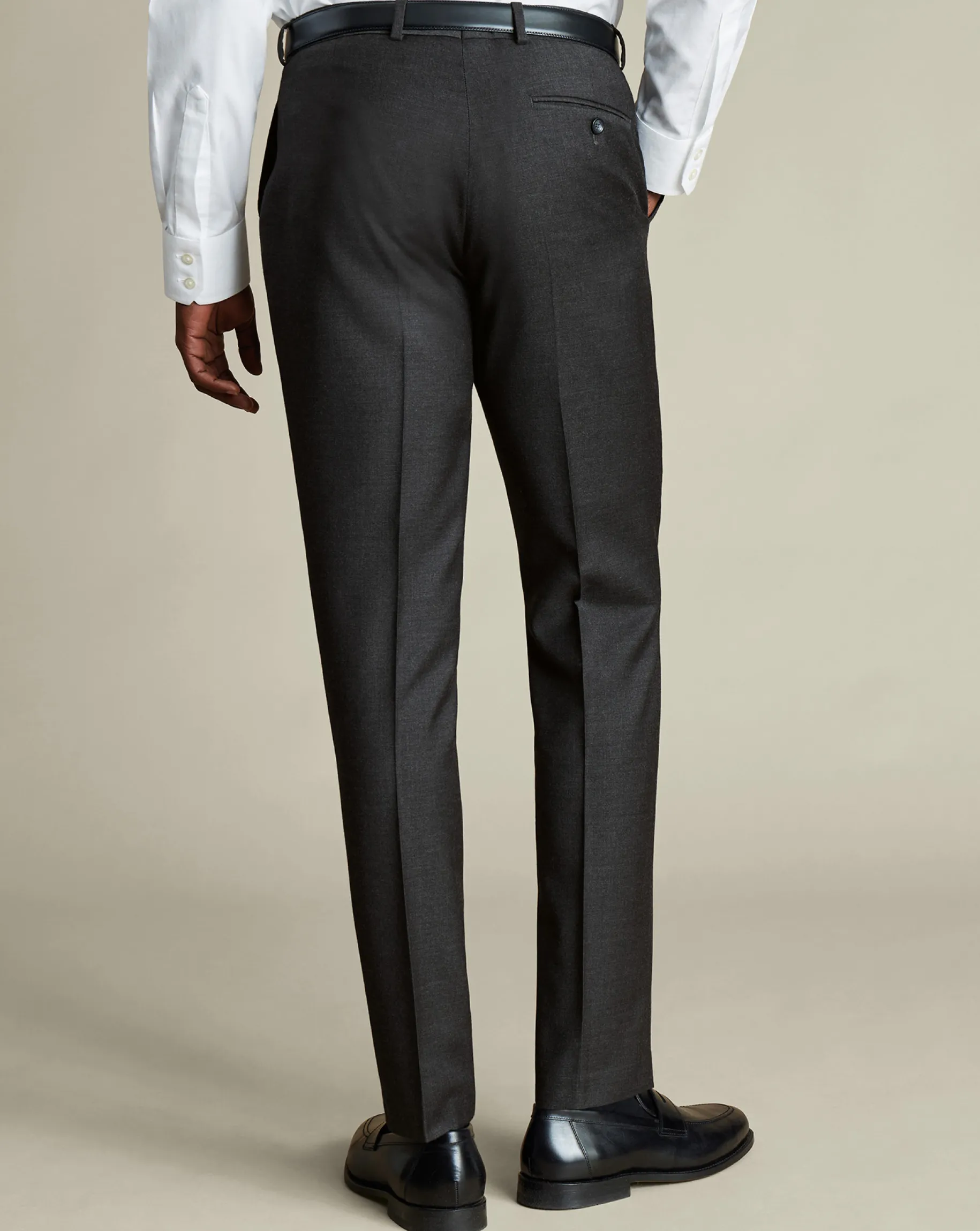 Suit Pants<Charles Tyrwhitt Natural Stretch Twill Suit Pants - Charcoal