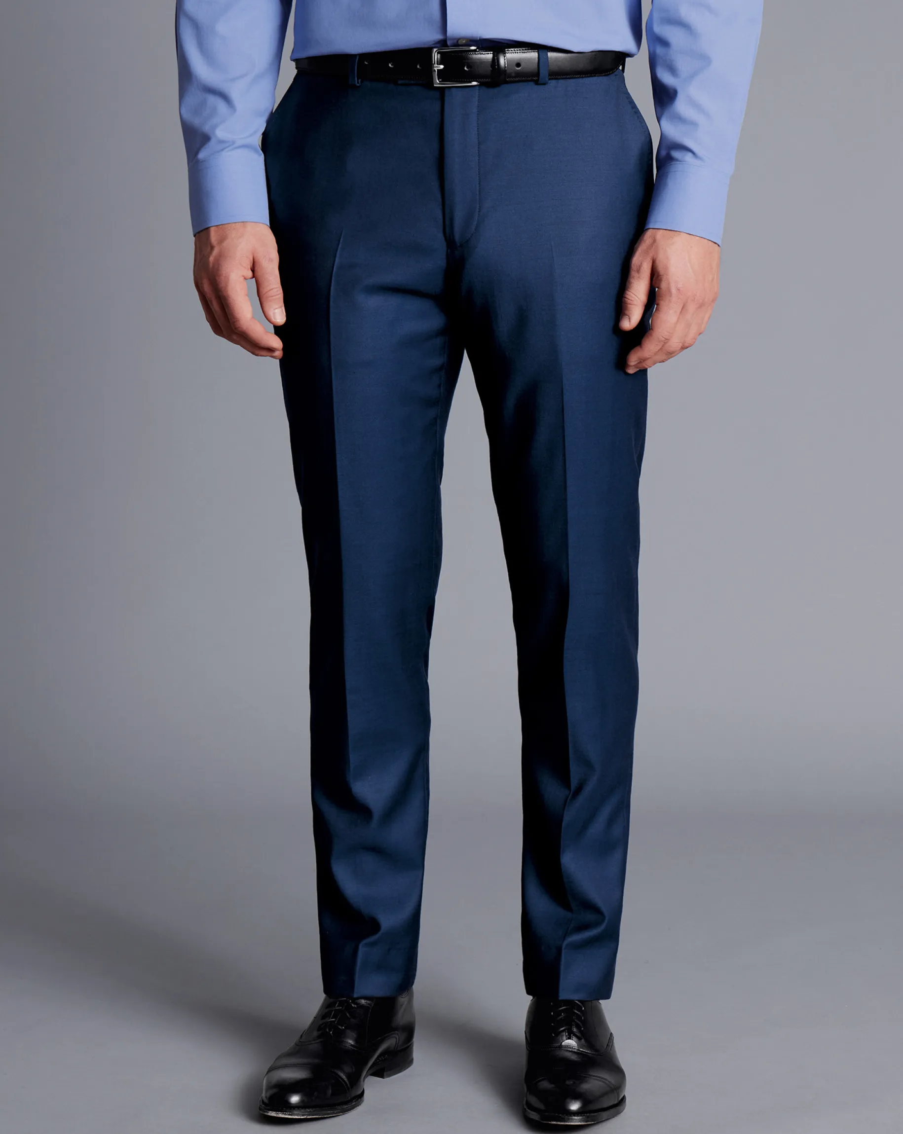 Suit Pants|Pants & Shorts<Charles Tyrwhitt Natural Stretch Twill Suit Pants - Mid Blue