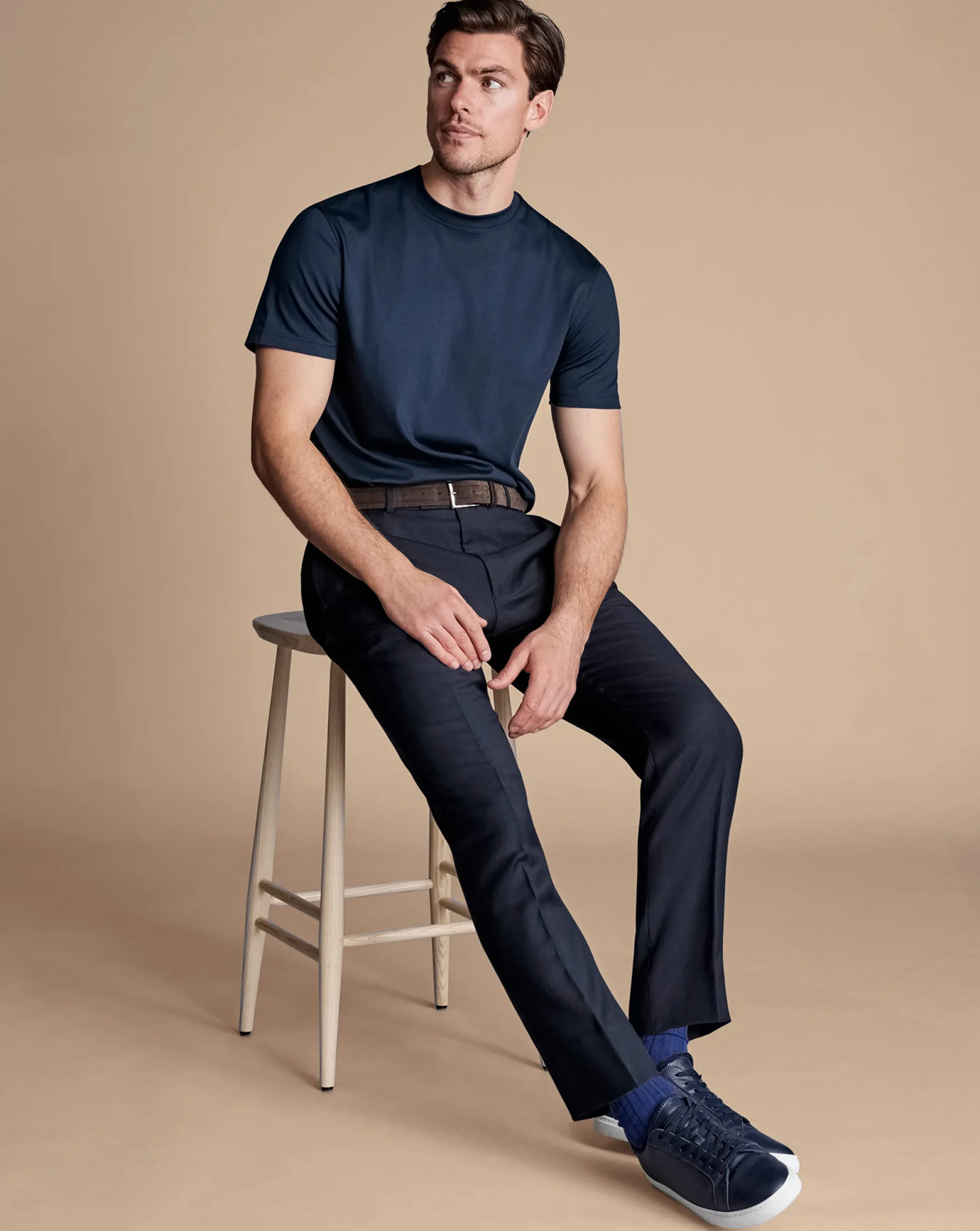 Suit Pants<Charles Tyrwhitt Natural Stretch Twill Suit Pants - Navy