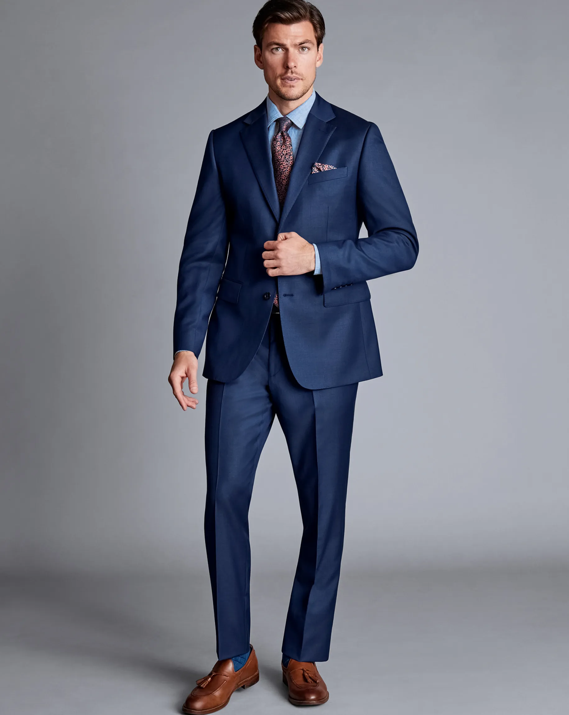 Suit Jackets|Blazers<Charles Tyrwhitt Natural Stretch Twill Suit Jacket - Mid Blue