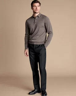 Suit Pants<Charles Tyrwhitt Natural Stretch Twill Suit Pants - Black
