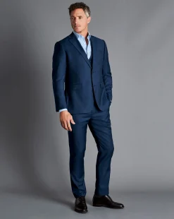 Vests<Charles Tyrwhitt Natural Stretch Twill Suit Vest - Royal Blue