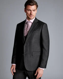 Suit Jackets<Charles Tyrwhitt Natural Stretch Twill Suit Jacket - Charcoal Charcoal Grey