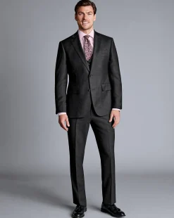 Suit Jackets<Charles Tyrwhitt Natural Stretch Twill Suit Jacket - Charcoal Charcoal Grey