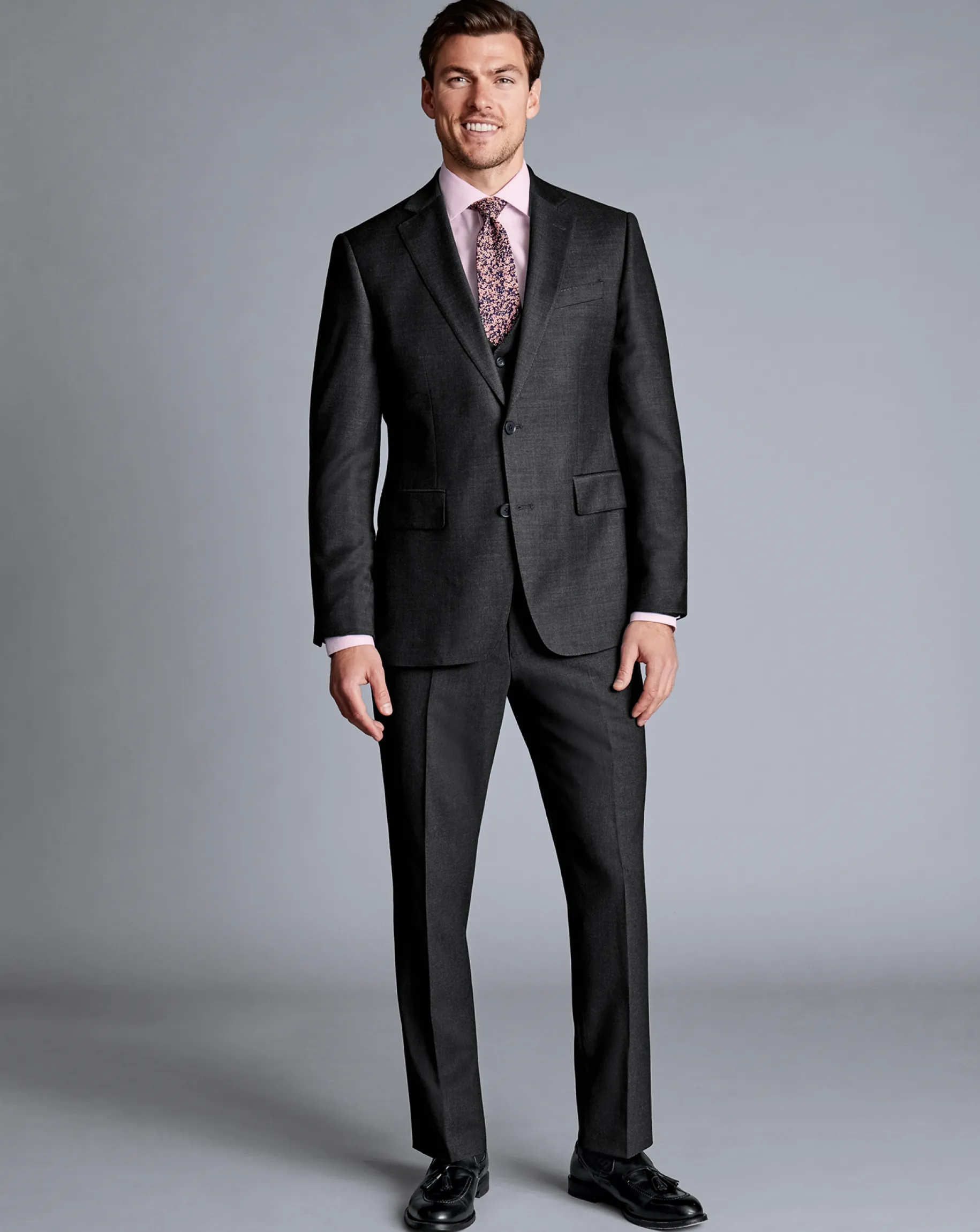Suit Jackets<Charles Tyrwhitt Natural Stretch Twill Suit Jacket - Charcoal Charcoal Grey