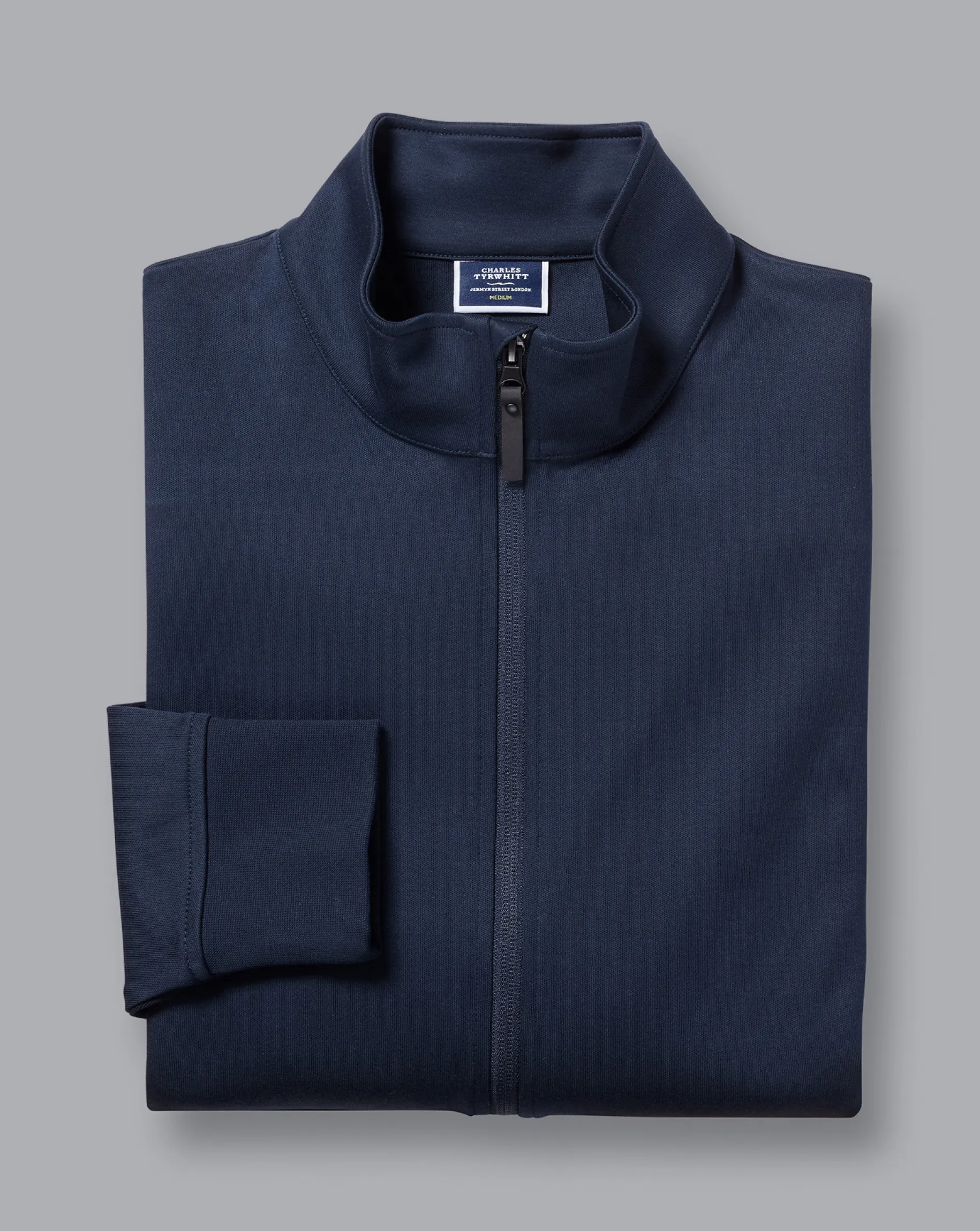 Golf Collection|Blue Sweaters<Charles Tyrwhitt Performance Funnel Neck Jacket Navy
