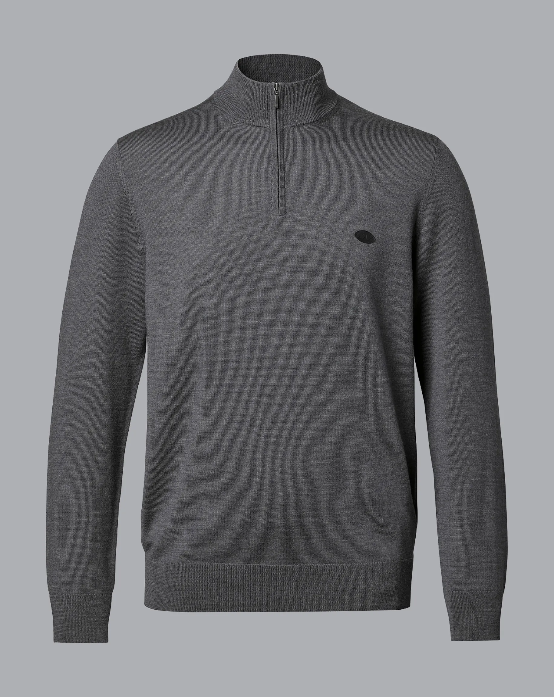 Quarter Zip Sweaters|Sweaters<Charles Tyrwhitt New York Jets Merino Quarter Zip Sweater - Grey