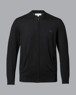 Black Sweaters|Cardigans<Charles Tyrwhitt New York Jets Merino Zip Through Bomber - Black