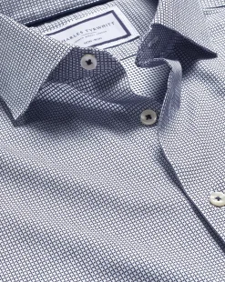 Shirt Sale|Dress Shirts<Charles Tyrwhitt Non-Iron Cushion Stretch Texture Shirt - Blue Navy