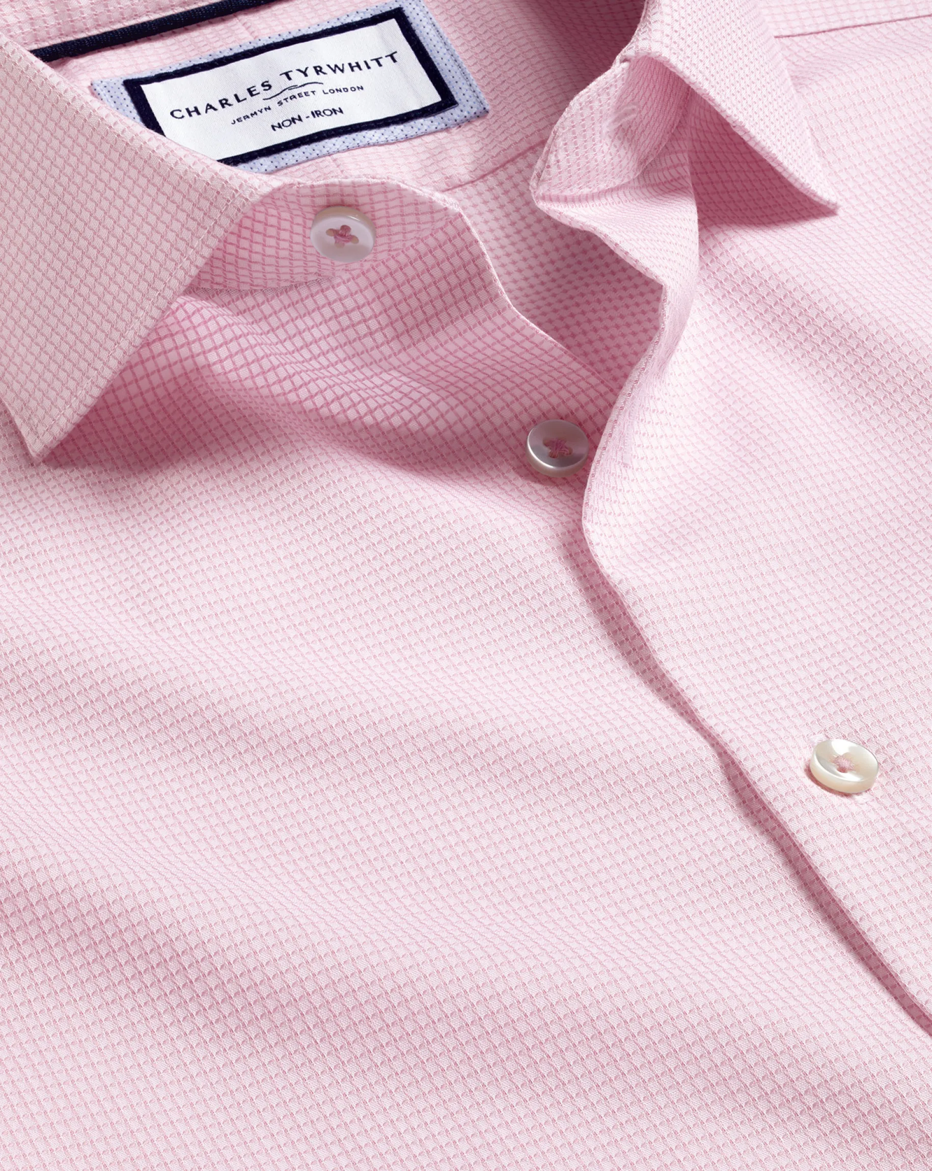 Shirt Sale|Dress Shirts<Charles Tyrwhitt Non-Iron Cushion Stretch Texture Shirt - Pink