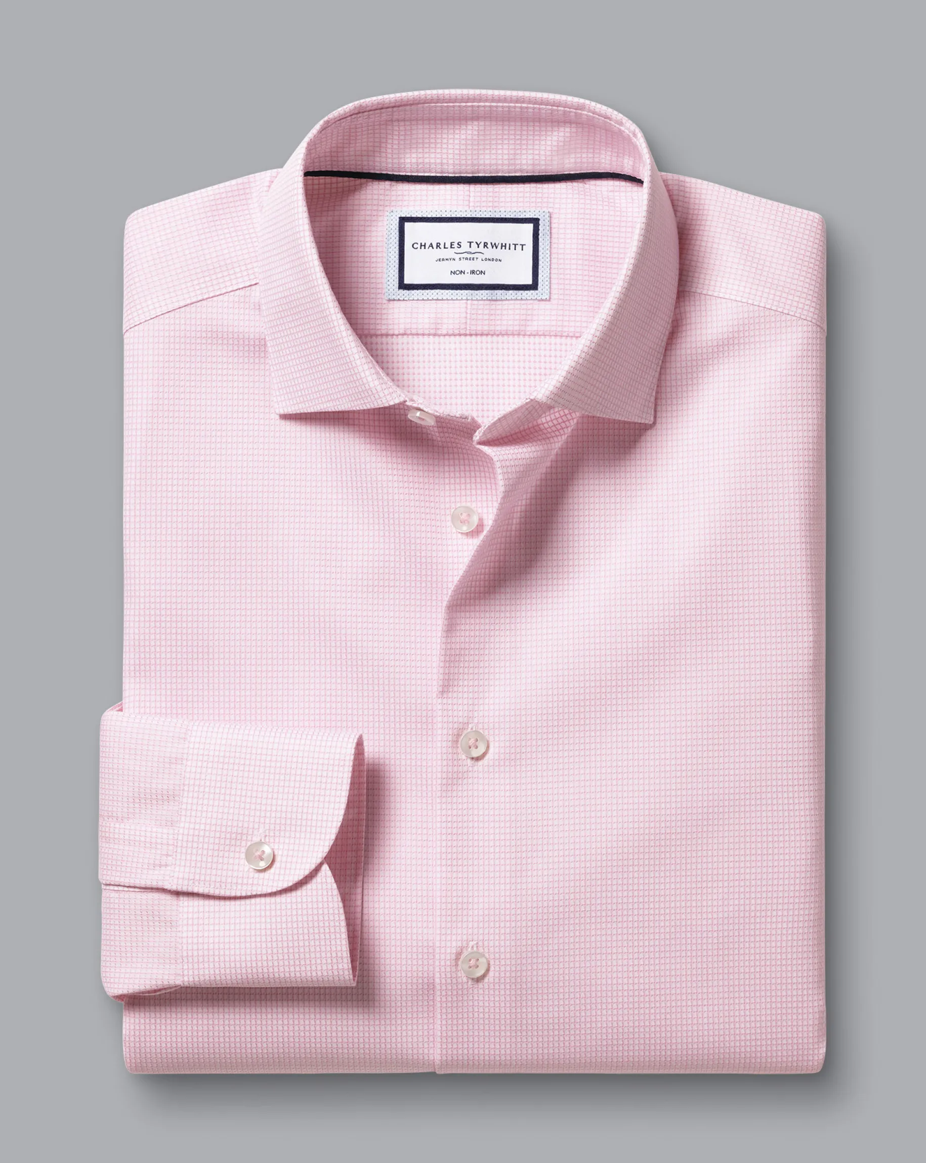 Shirt Sale|Dress Shirts<Charles Tyrwhitt Non-Iron Cushion Stretch Texture Shirt - Pink