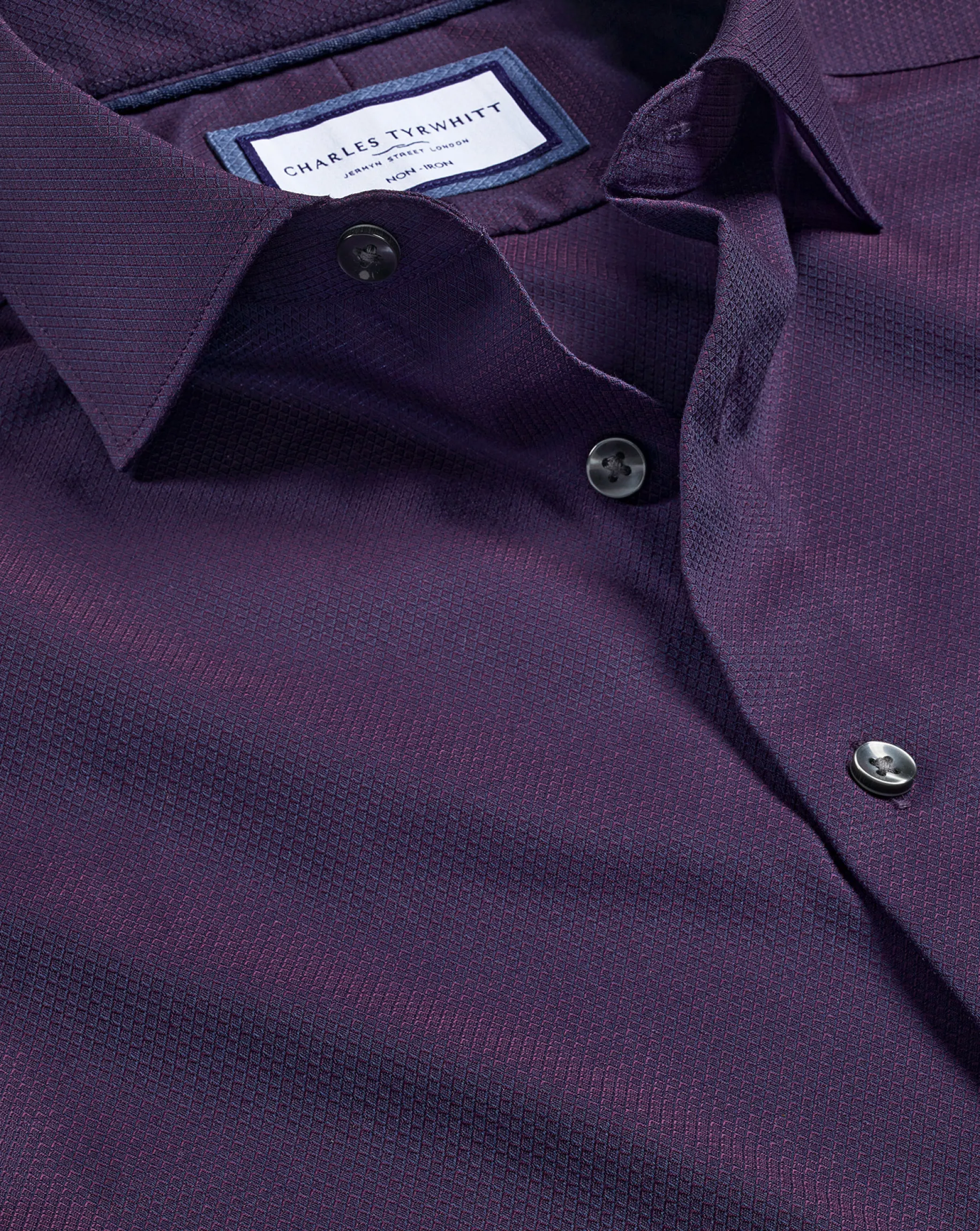 Shirt Sale|Dress Shirts<Charles Tyrwhitt Non-Iron Diamond Stretch Texture Shirt - Purple