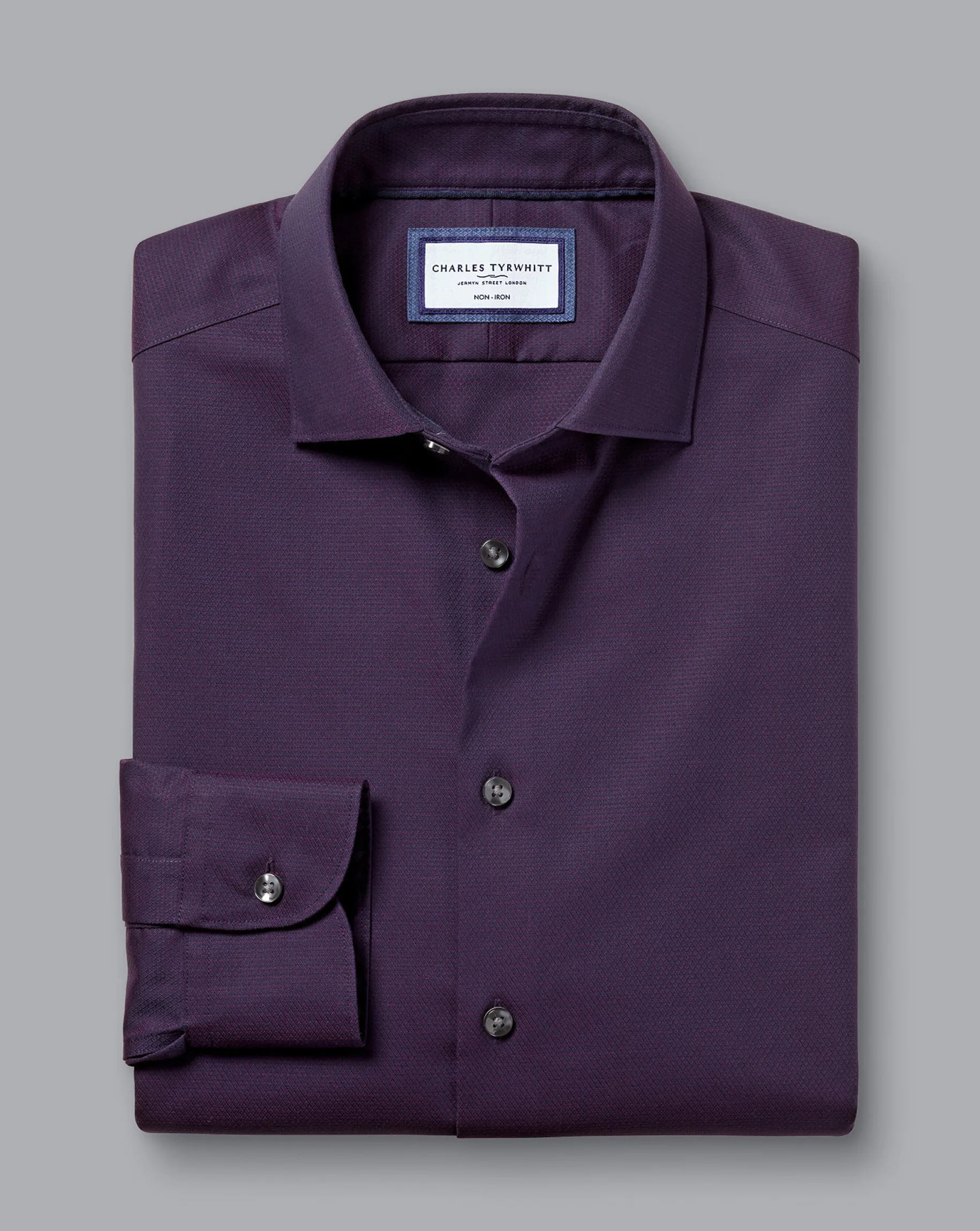 Shirt Sale|Dress Shirts<Charles Tyrwhitt Non-Iron Diamond Stretch Texture Shirt - Purple