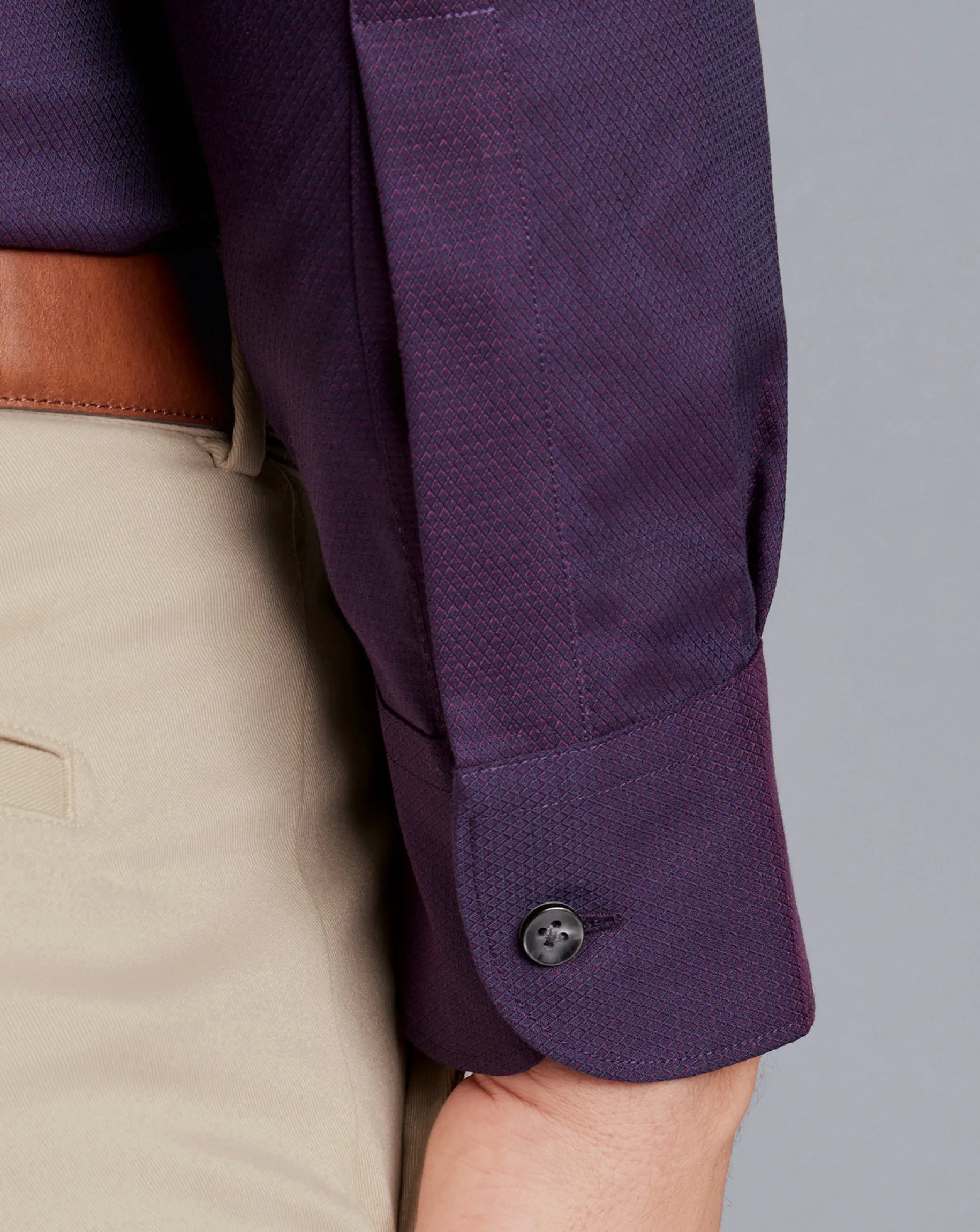 Shirt Sale|Dress Shirts<Charles Tyrwhitt Non-Iron Diamond Stretch Texture Shirt - Purple