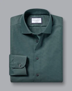 Shirt Sale|Dress Shirts<Charles Tyrwhitt Non-Iron Diamond Stretch Texture Shirt - Atlantic Green