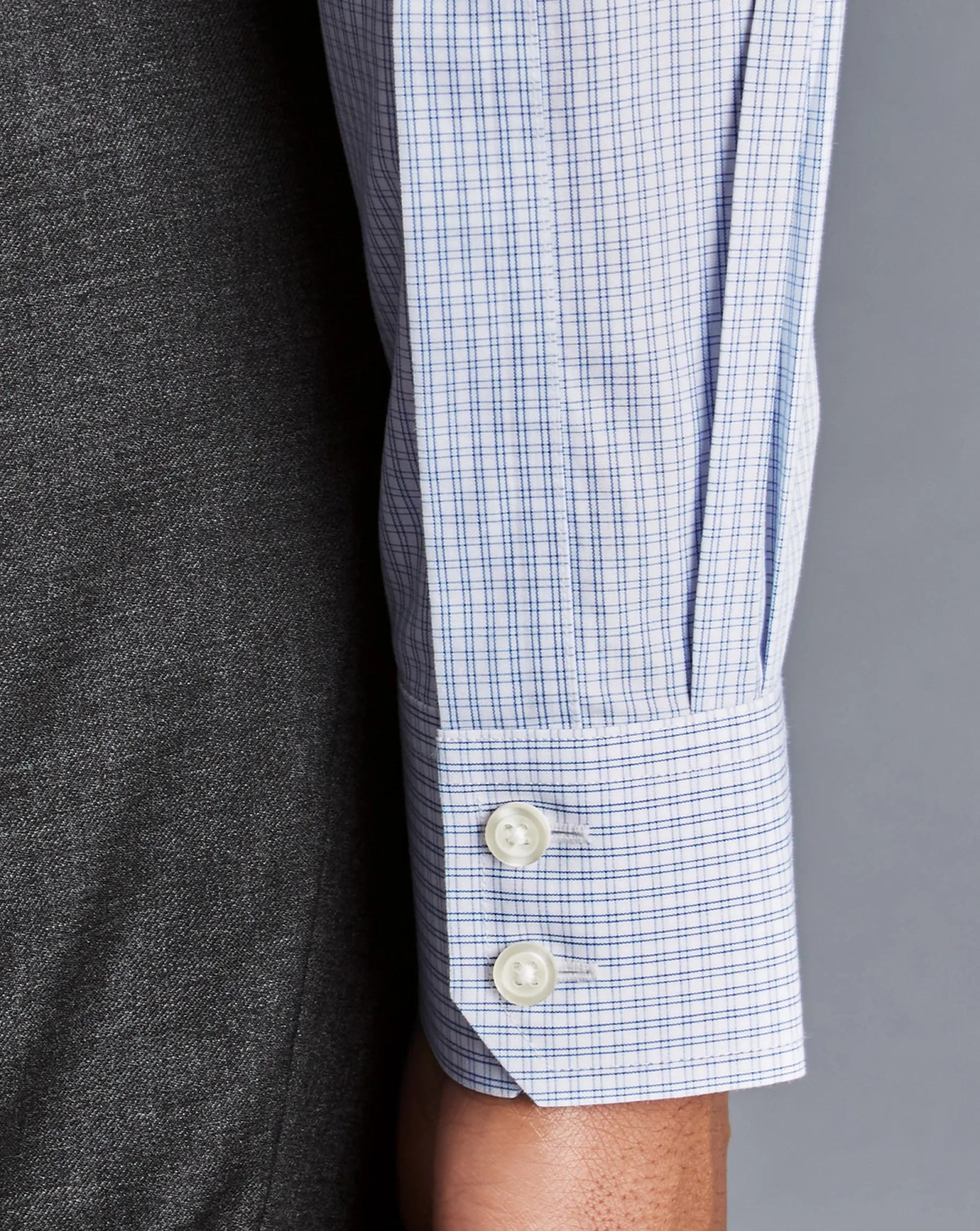 Shirt Sale|Dress Shirts<Charles Tyrwhitt Non-Iron Double Check Shirt - Cobalt Blue