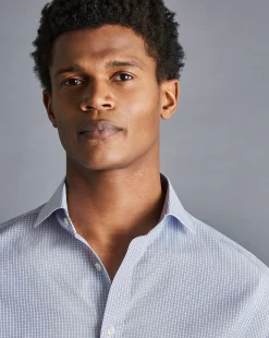 Shirt Sale|Dress Shirts<Charles Tyrwhitt Non-Iron Double Check Shirt - Cobalt Blue