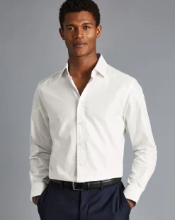 Shirt Sale|Dress Shirts<Charles Tyrwhitt Non-Iron Herringbone Shirt - Ivory White