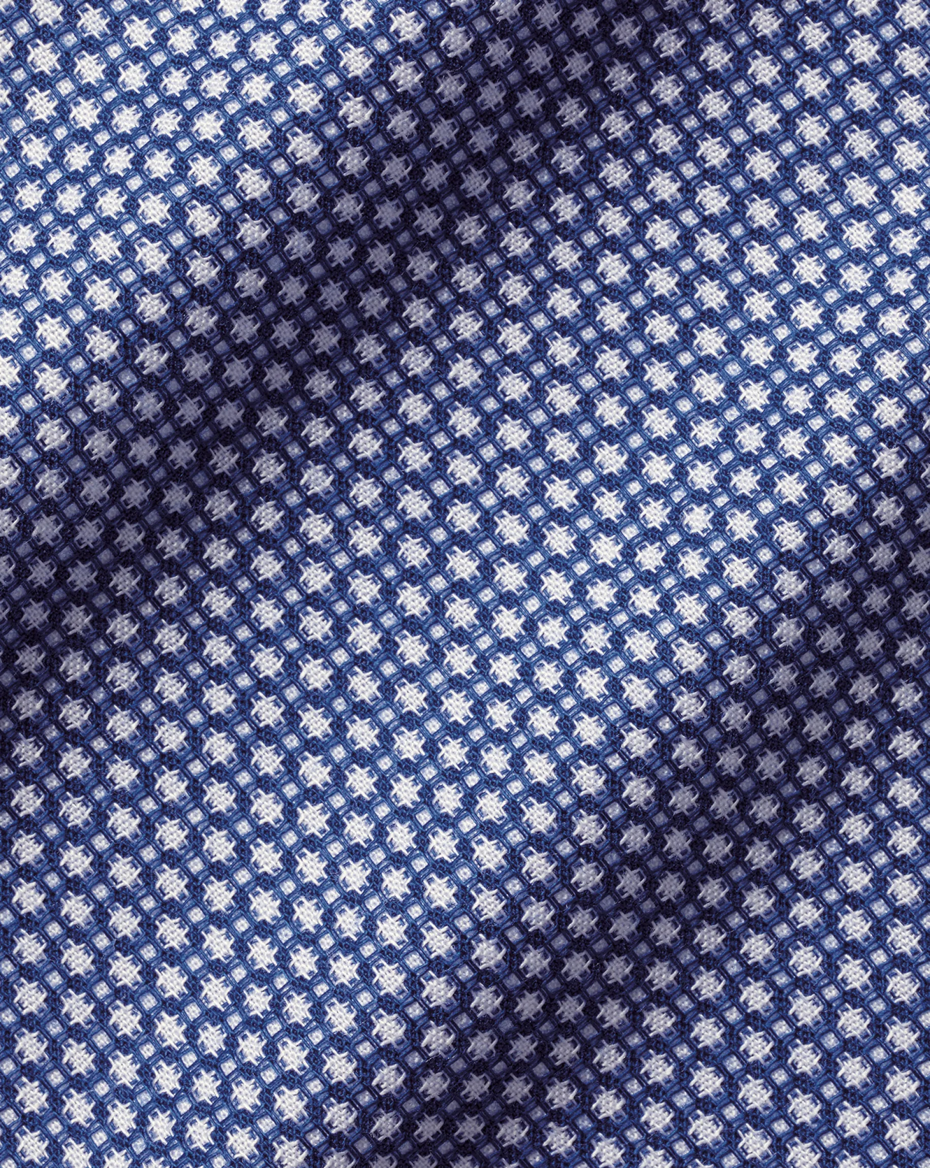 Business Casual Shirts|Dress Shirts<Charles Tyrwhitt Non-Iron Oval Stretch Texture Shirt - Blue Royal