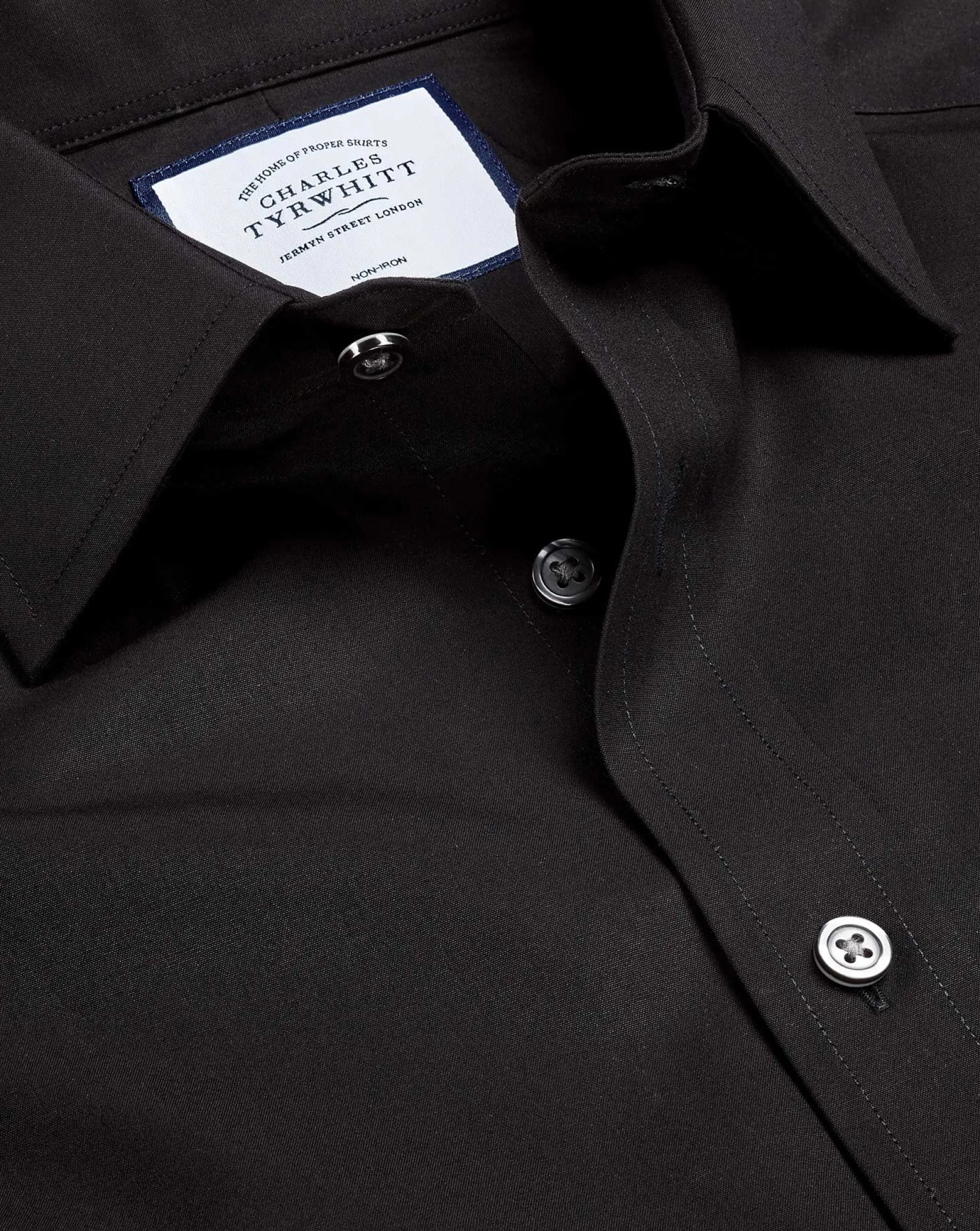 Dress Shirts|Non-Iron Shirts<Charles Tyrwhitt Non-Iron Poplin Shirt - Black
