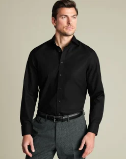 Dress Shirts|Non-Iron Shirts<Charles Tyrwhitt Non-Iron Poplin Shirt - Black