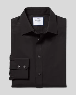 Dress Shirts|Non-Iron Shirts<Charles Tyrwhitt Non-Iron Poplin Shirt - Black