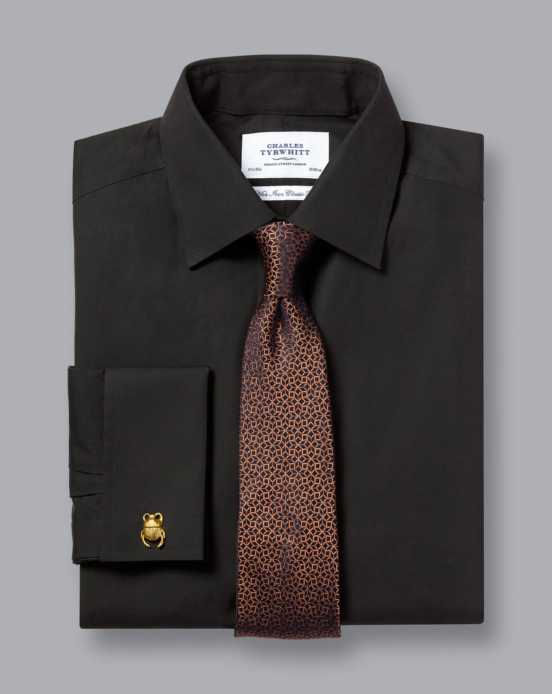 Dress Shirts|Non-Iron Shirts<Charles Tyrwhitt Non-Iron Poplin Shirt - Black