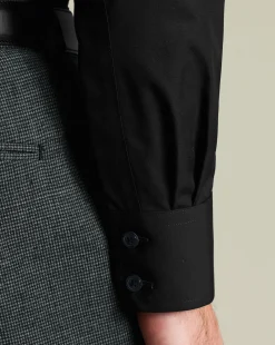 Dress Shirts|Non-Iron Shirts<Charles Tyrwhitt Non-Iron Poplin Shirt - Black