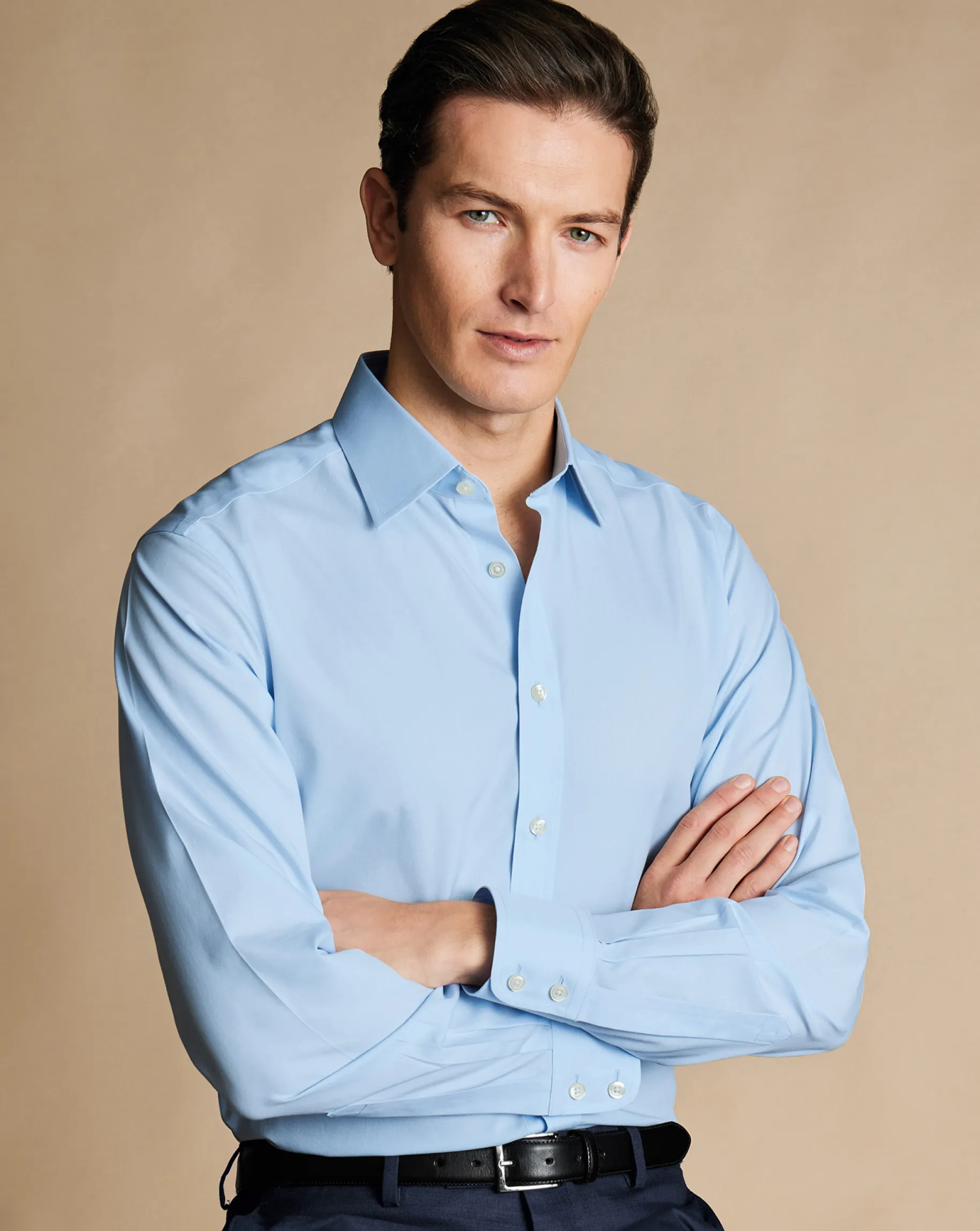 Dress Shirts|Blue Shirts<Charles Tyrwhitt Non-Iron Poplin Shirt - Blue Sky