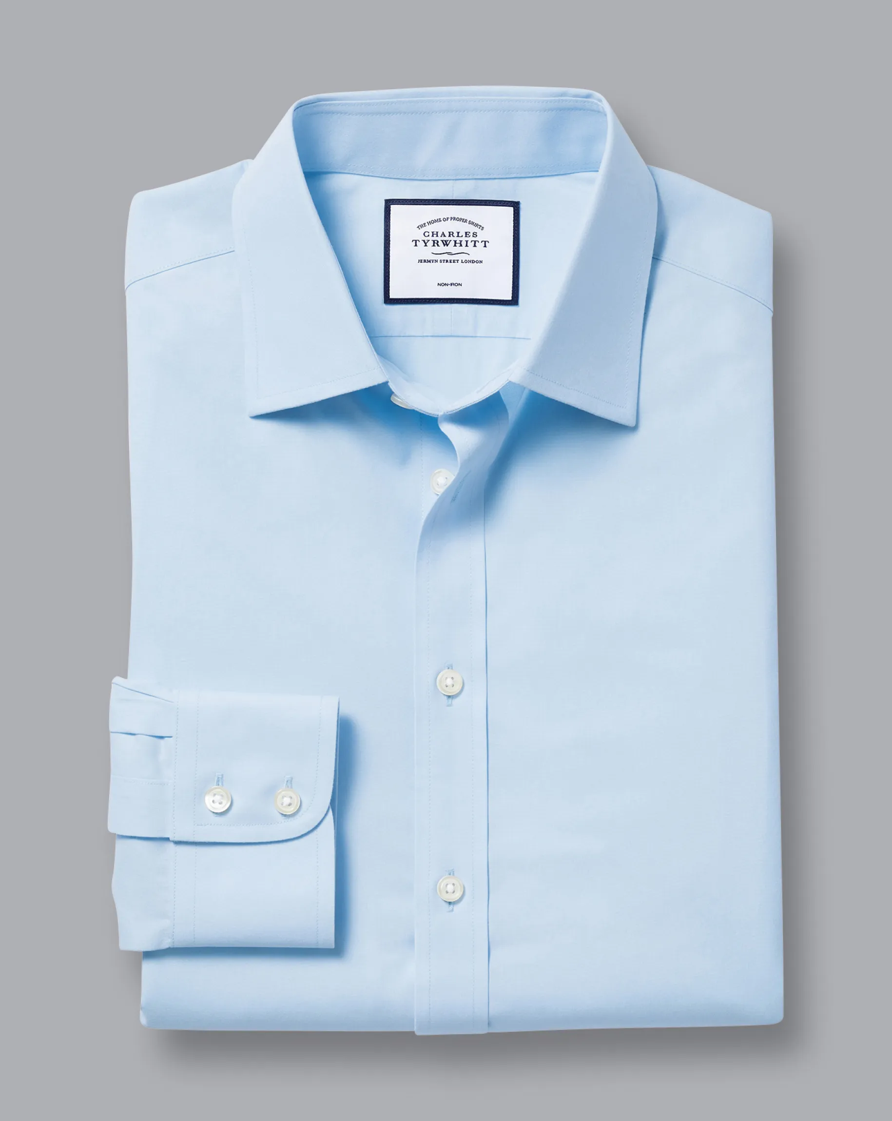 Dress Shirts|Blue Shirts<Charles Tyrwhitt Non-Iron Poplin Shirt - Blue Sky