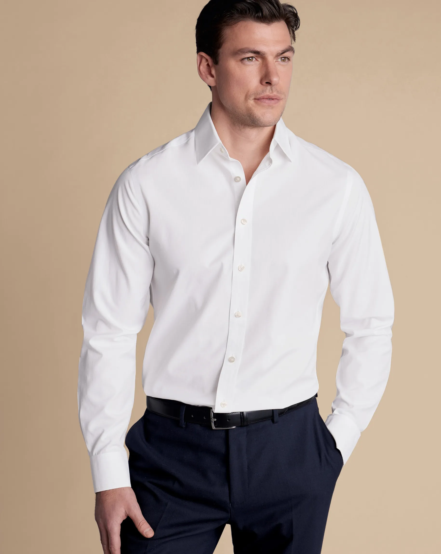 Poplin Shirts|Dress Shirts<Charles Tyrwhitt Non-Iron Poplin Shirt - White