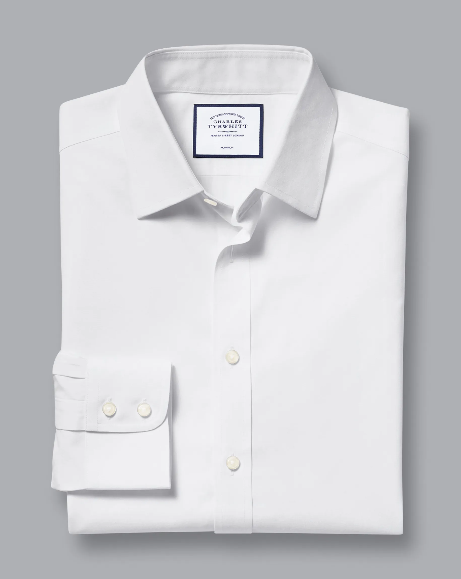 Poplin Shirts|Dress Shirts<Charles Tyrwhitt Non-Iron Poplin Shirt - White