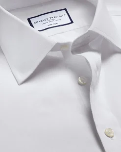 Short Sleeve Shirts|Dress Shirts<Charles Tyrwhitt Non-Iron Poplin Short-Sleeve Shirt - White