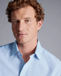 Shirt Sale|Dress Shirts<Charles Tyrwhitt Non-Iron Prince Of Wales Check Shirt - Light Blue