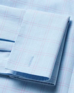 Shirt Sale|Dress Shirts<Charles Tyrwhitt Non-Iron Prince Of Wales Check Shirt - Light Blue