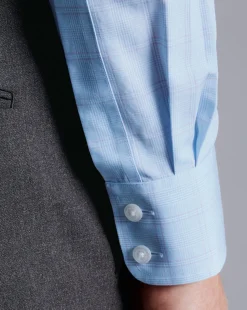 Shirt Sale|Dress Shirts<Charles Tyrwhitt Non-Iron Prince Of Wales Check Shirt - Light Blue