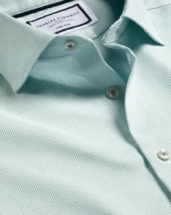 Shirt Sale|Dress Shirts<Charles Tyrwhitt Non-Iron Rectangle Stretch Texture Shirt - Green Spearmint