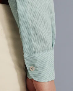Shirt Sale|Dress Shirts<Charles Tyrwhitt Non-Iron Rectangle Stretch Texture Shirt - Green Spearmint
