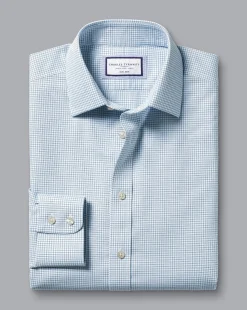 Dress Shirts|Check Shirts<Charles Tyrwhitt Non-Iron Royal Oxford Check Shirt - Light Blue