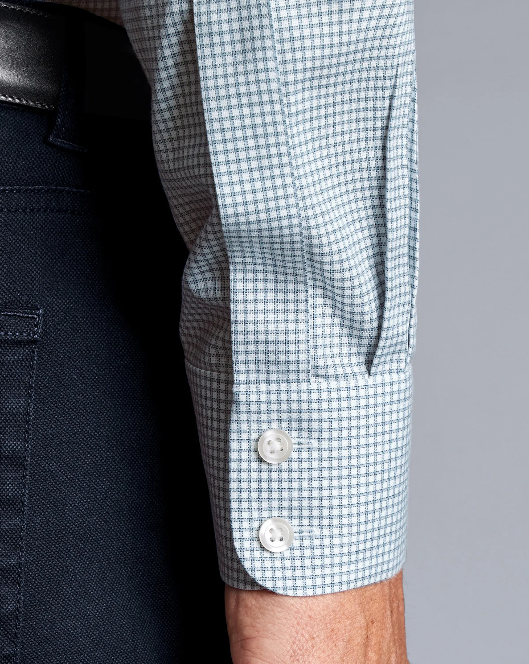 Dress Shirts|Check Shirts<Charles Tyrwhitt Non-Iron Royal Oxford Check Shirt - Light Blue