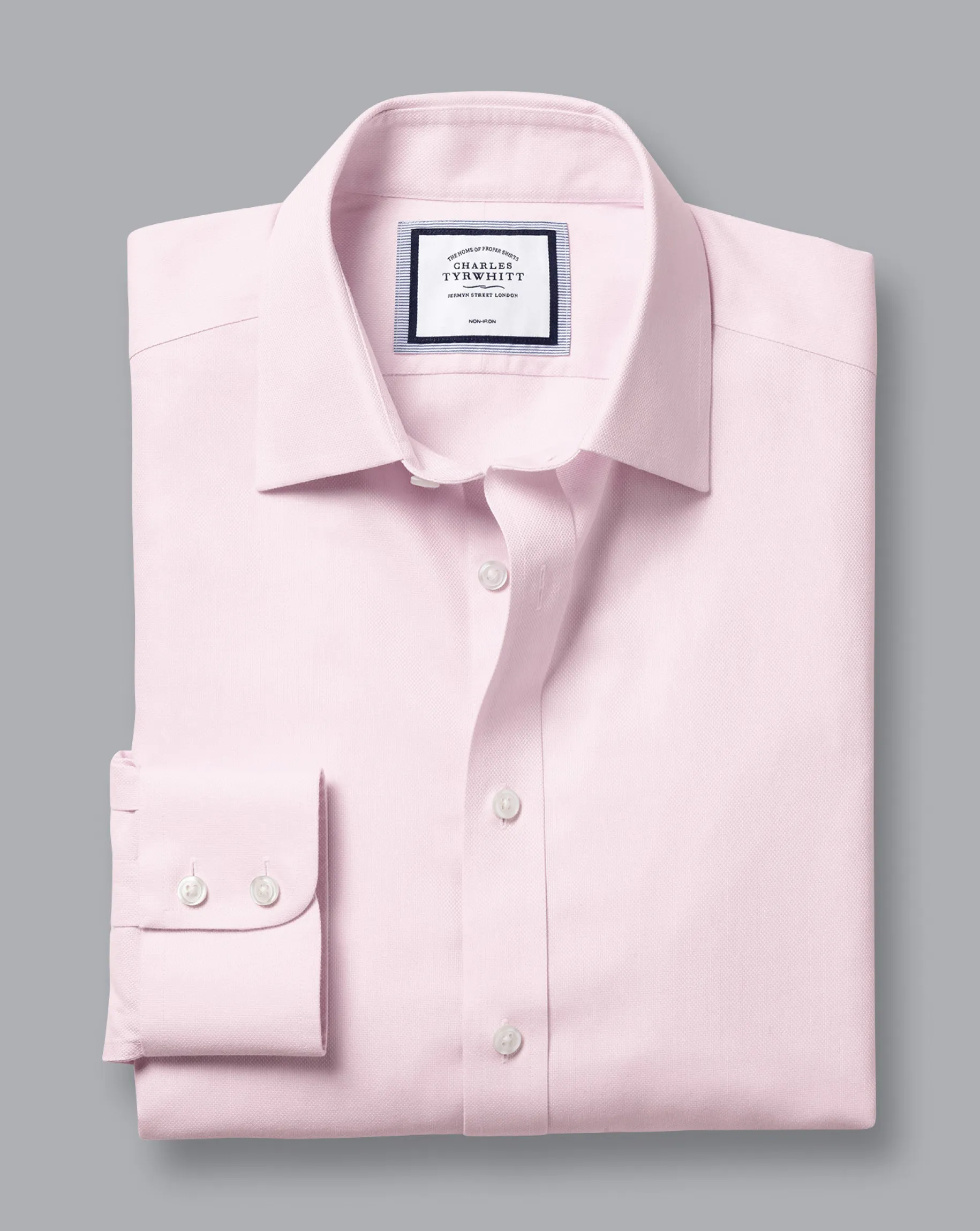 Dress Shirts|M<Charles Tyrwhitt Non-Iron Royal Oxford Shirt - Light Pink