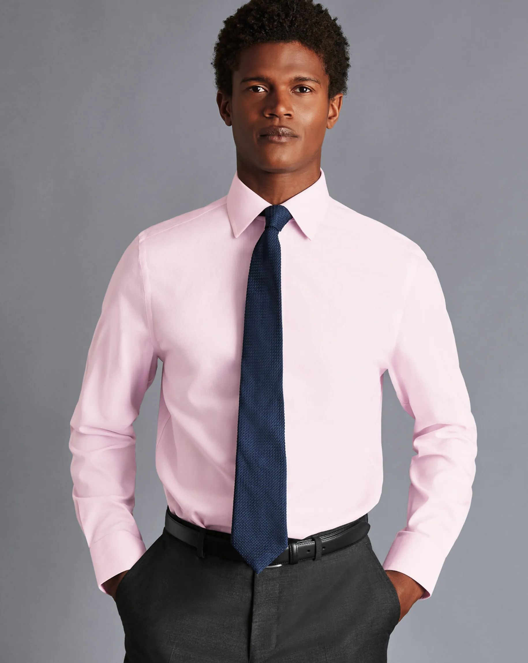 Dress Shirts|M<Charles Tyrwhitt Non-Iron Royal Oxford Shirt - Light Pink