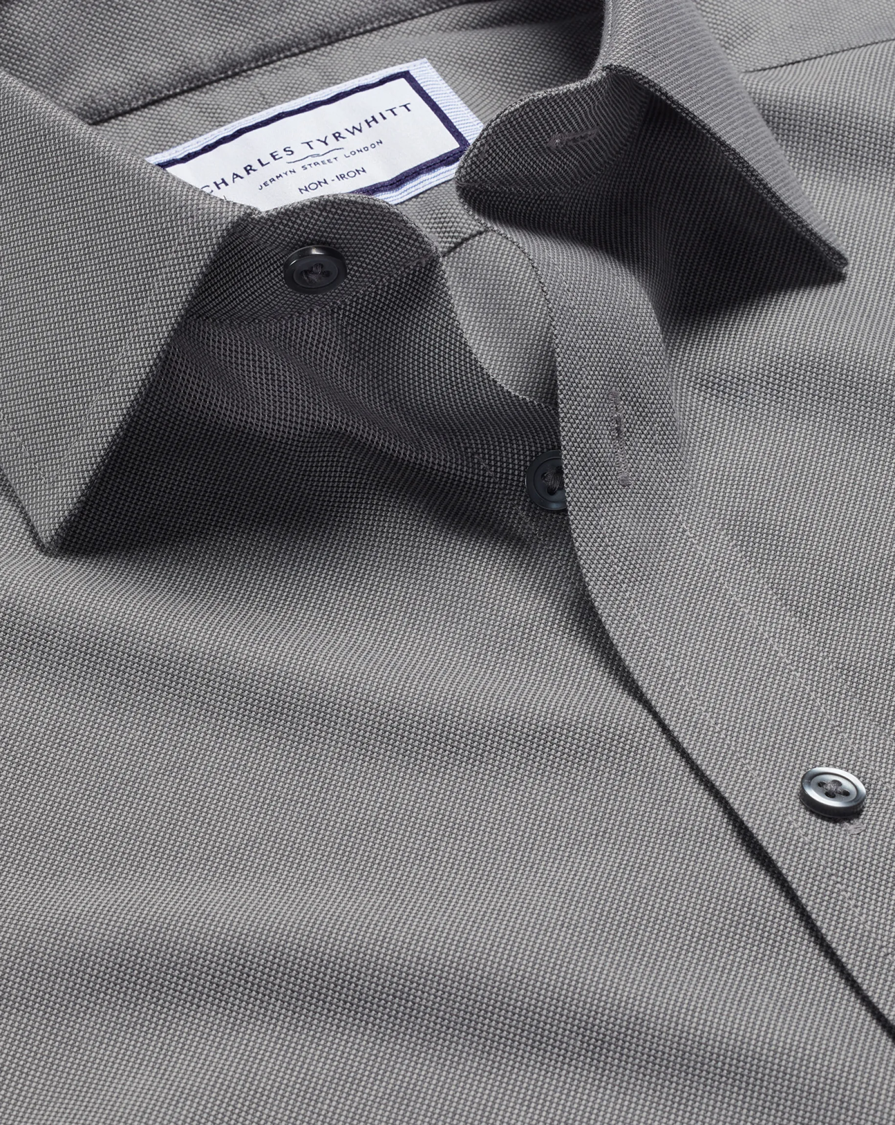 Dress Shirts|Extra Slim Fit Shirts<Charles Tyrwhitt Non-Iron Royal Oxford Shirt - Grey