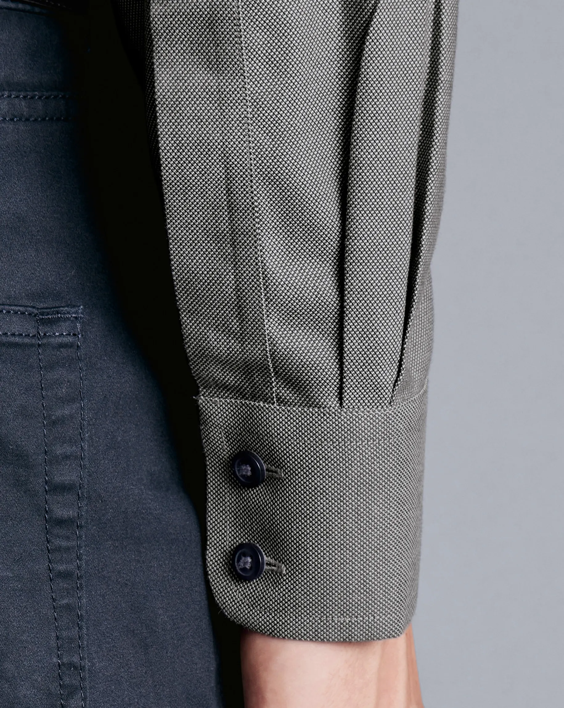Dress Shirts|Extra Slim Fit Shirts<Charles Tyrwhitt Non-Iron Royal Oxford Shirt - Grey