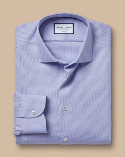 Business Casual Shirts|Dress Shirts<Charles Tyrwhitt Non-Iron Stretch Texture Square Shirt - Purple Lilac