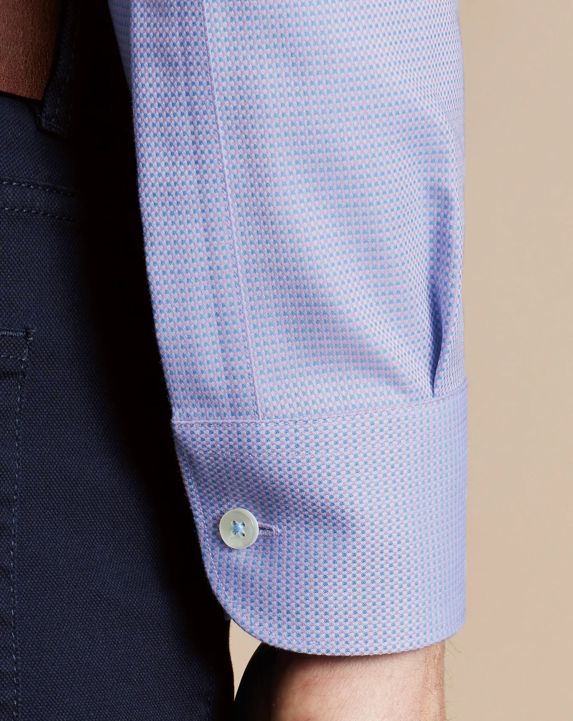 Business Casual Shirts|Dress Shirts<Charles Tyrwhitt Non-Iron Stretch Texture Square Shirt - Purple Lilac
