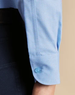 Business Casual Shirts|Dress Shirts<Charles Tyrwhitt Non-Iron Stretch Texture Square Shirt - Blue Sky