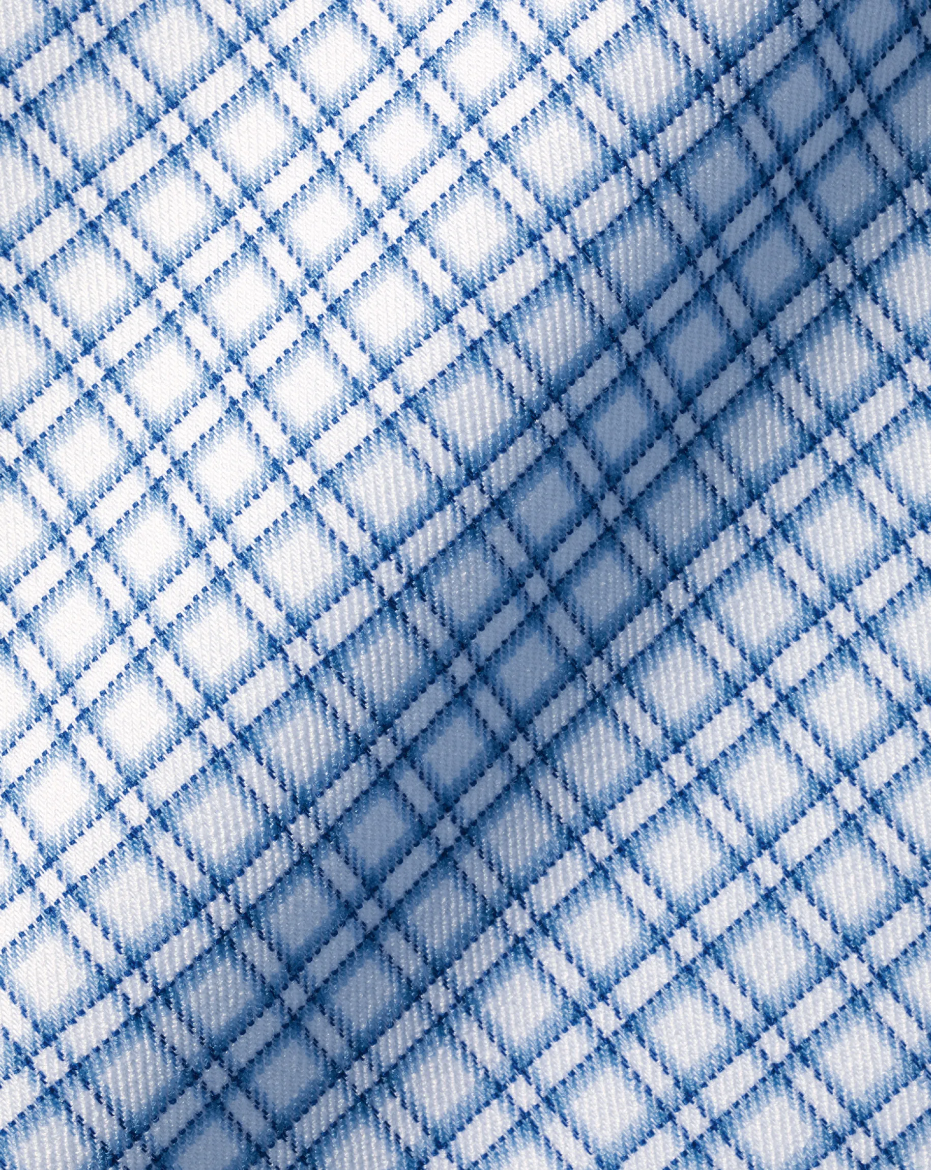 Business Casual Shirts|Dress Shirts<Charles Tyrwhitt Non-Iron Stretch Twill Grid Check Shirt - Ocean Blue