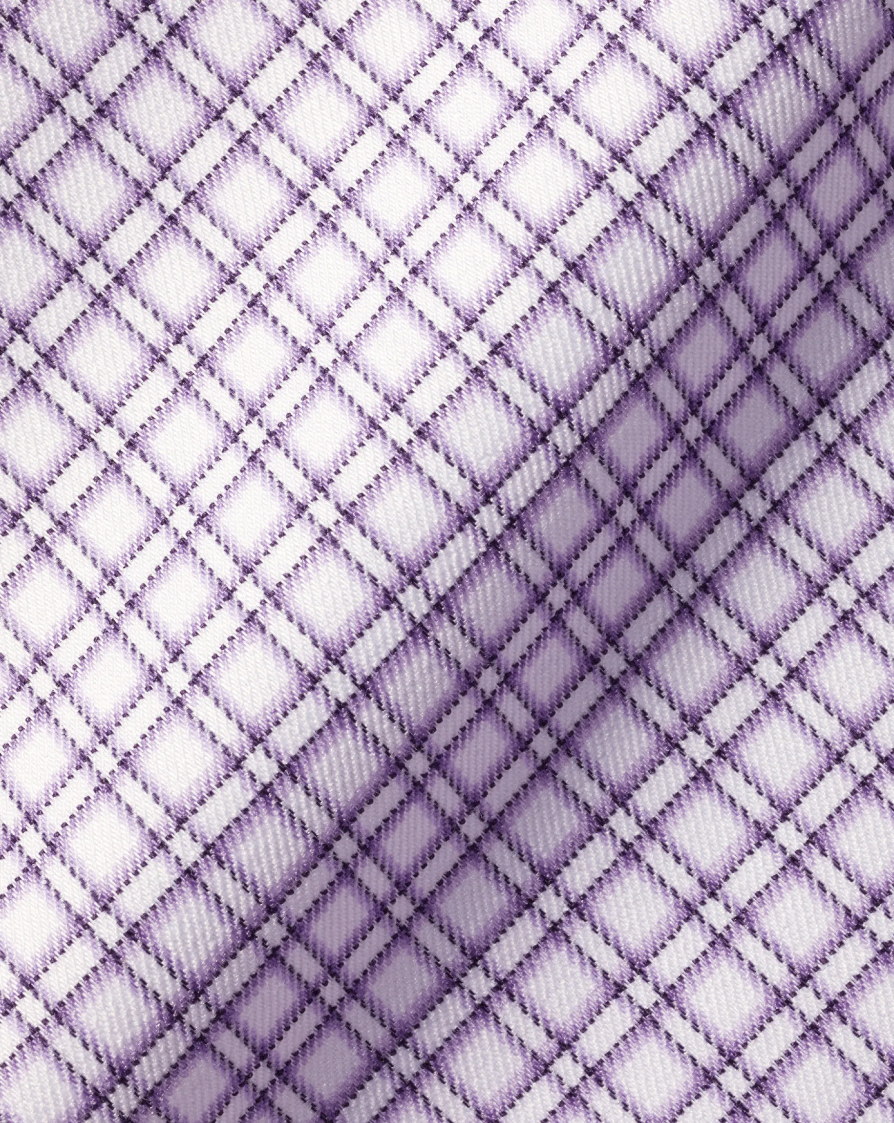 Business Casual Shirts|Dress Shirts<Charles Tyrwhitt Non-Iron Stretch Twill Grid Check Shirt - Mauve Purple